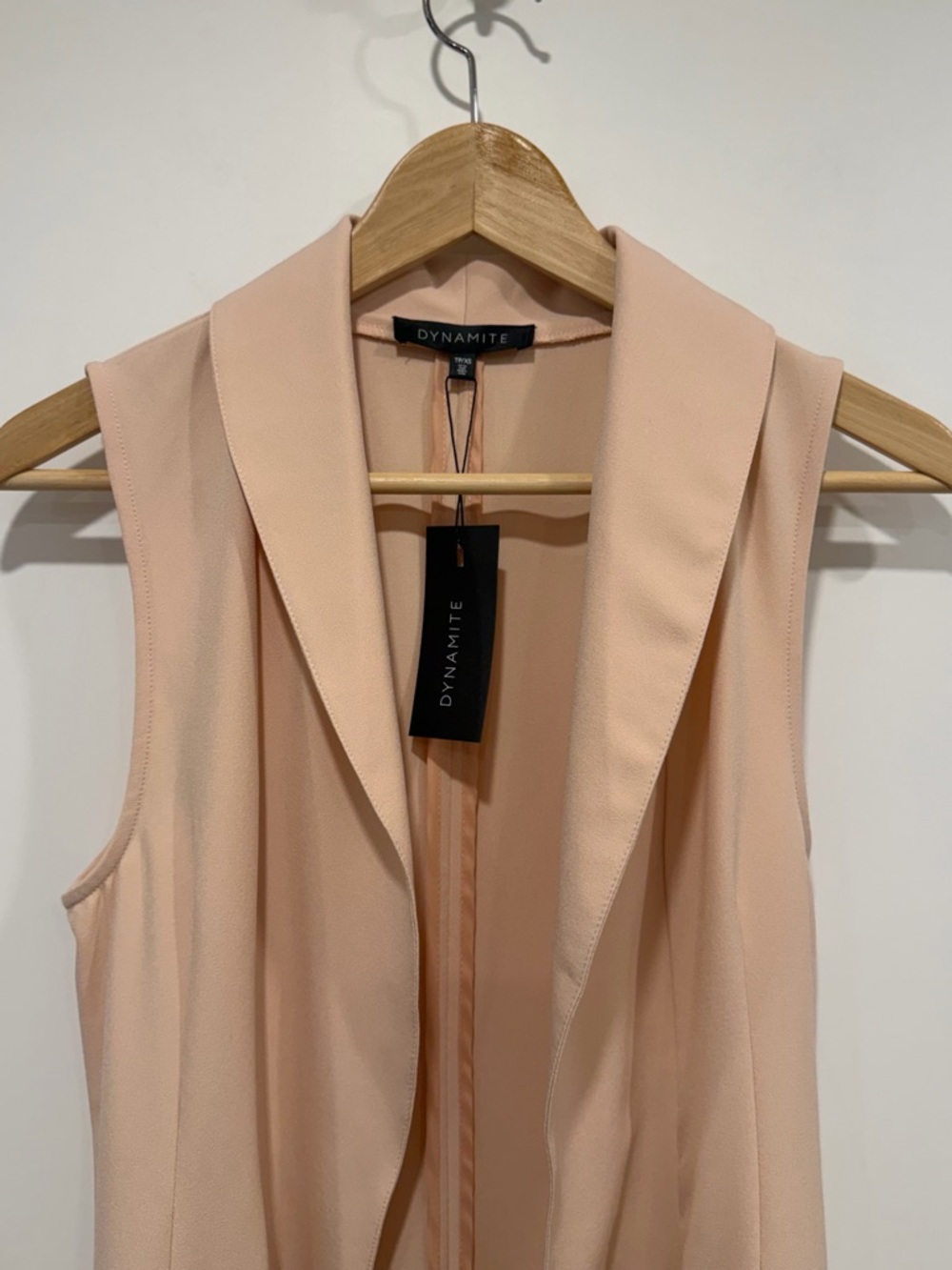 Dynamite Sleeveless Blazer Vest - Light Blush - Picture 8 of 12